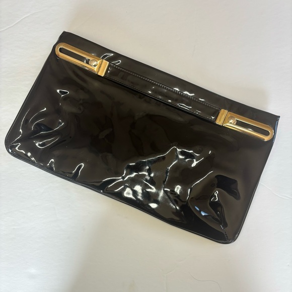 Vintage Black Vinyl Convertible Clutch - Picture 3 of 6
